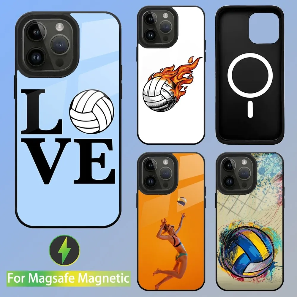 Sport Beach Volleyball Phone Case For iPhone 15,14,13,12,11,Plus,Pro,Max Mini Magsafe Magnetic Wireless Charging