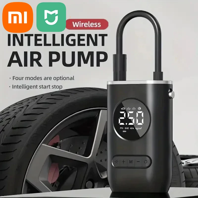 

Xiaomi Mijia, 1 комплект, автомобильный воздушный насос, портативный мини-самоходный электрический насос для шин, ручной беспроводной насос для зарядки с цифровым дисплеем