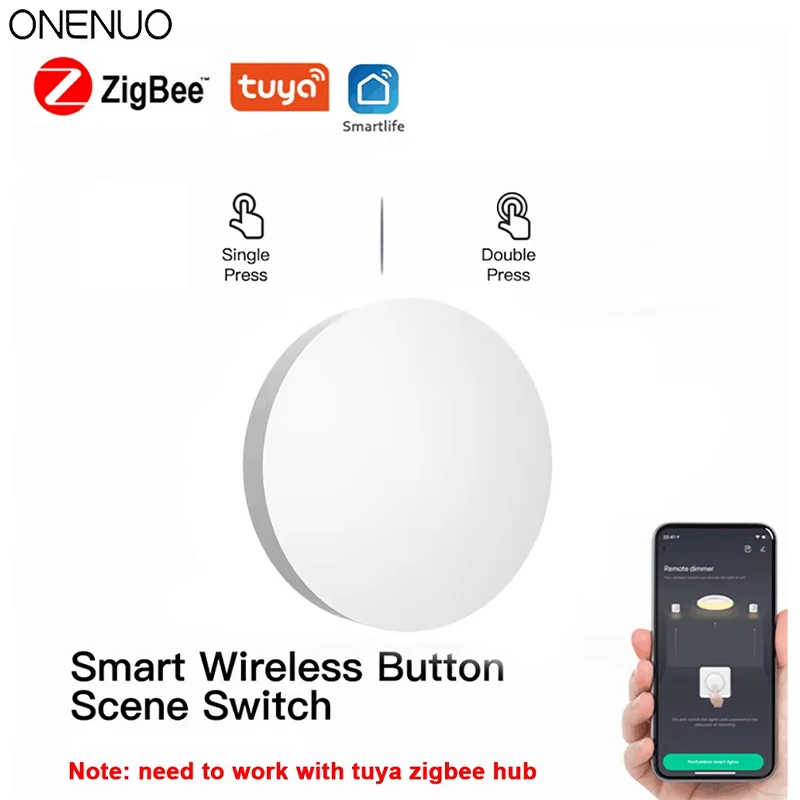 

Кнопка Tuya ZigBee, переключатель сцены, Интеллектуальная связь, умный переключатель, на батарейках, Автоматизация работы с устройствами Smart Life Zigbee