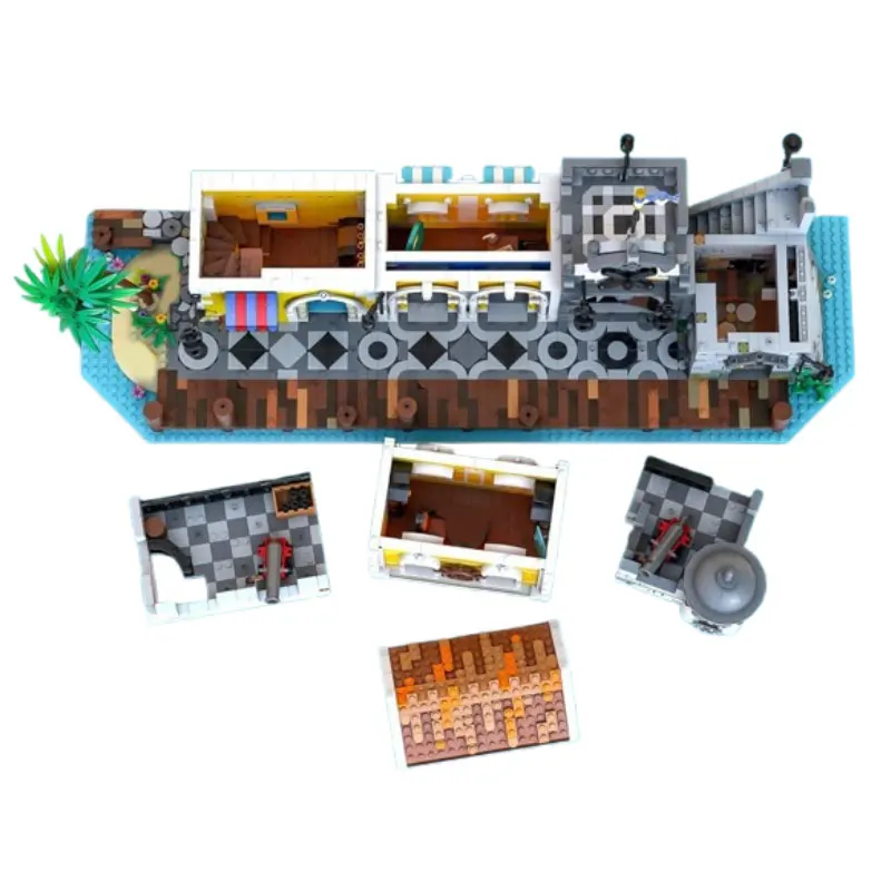 

In-stock new product: MOC 3897-piece tropical city building small particle building blocks, educational toy model gift set and d