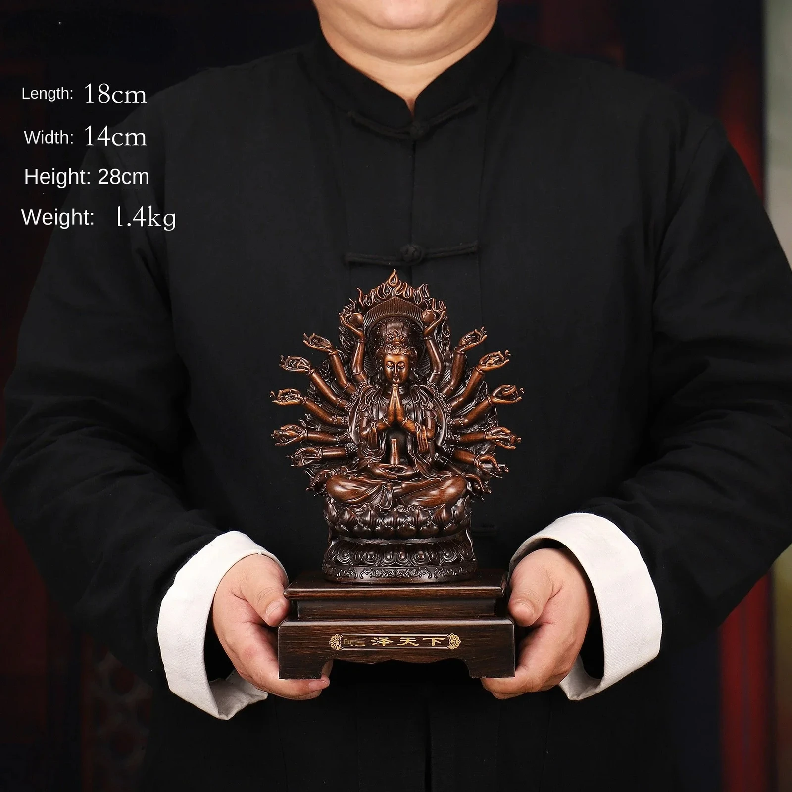 Feng Shui Mercy Bodhisattva Thousand-handed Goddess Statue Craft Home Decor