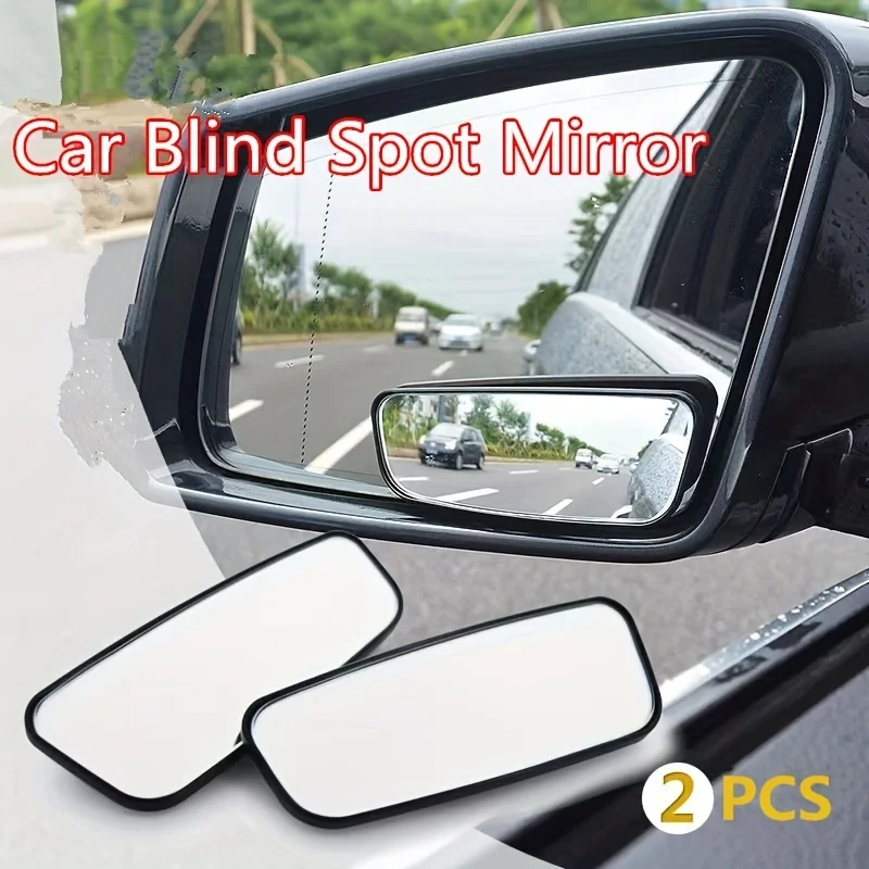 2PCS Car Blind Spot Mirror Rearview Mirror Round Mirror Adjustable Wide Angle Rear View Mirrors 360° Adjustable Accessories New