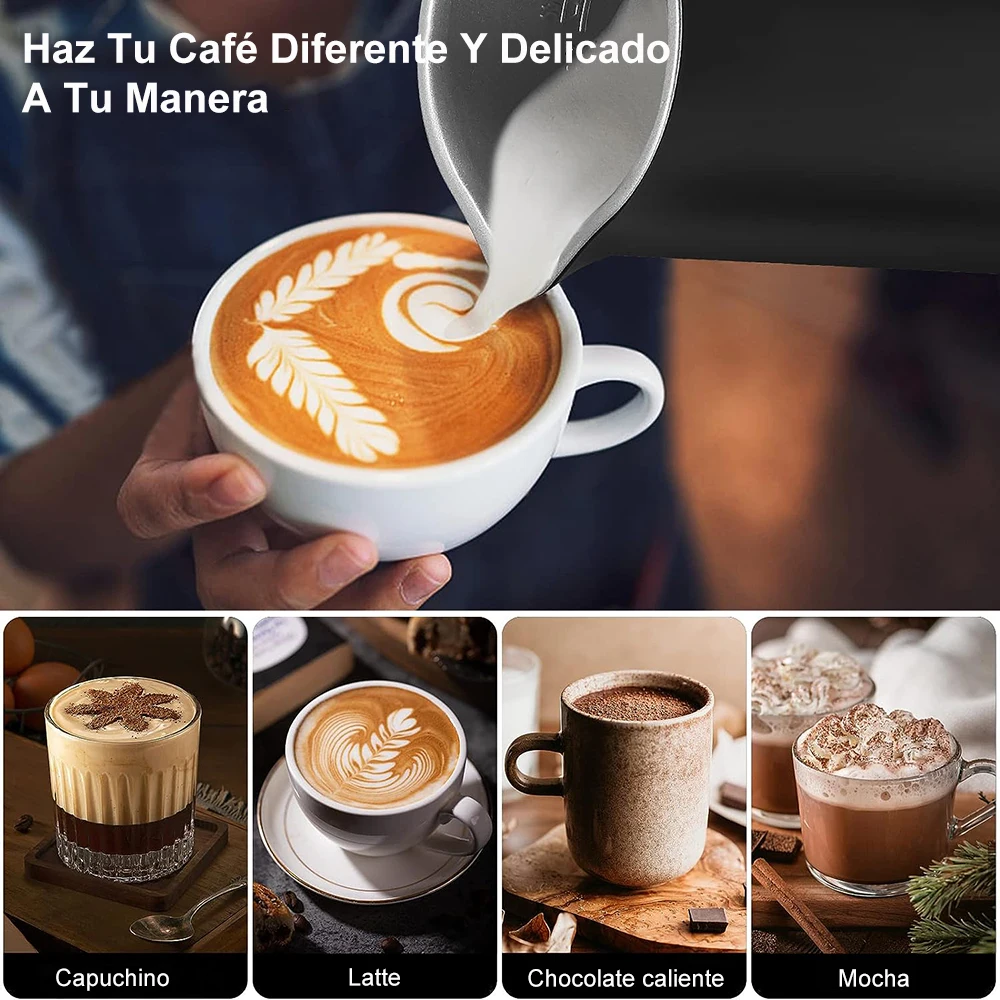 Espumador de leche eléctrico, máquina de espuma de leche para café, capuchino, Latte, 4 en 1, espuma caliente y fría, Espumador de leche automático