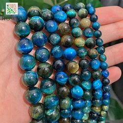 Natural Stone Blue Tiger Eye Stone Round Beads for Jewelry Making Diy Bracelet Accessories Earrings 15