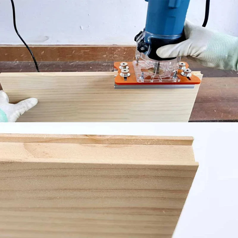 For 65mm Trimming Machine 2 In 1 Slotted Bracket Invisible Fasteners Wardrobe Cupboard Panel Punch Locator Aluminum With Scale