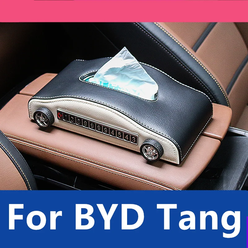 For BYD Tang 2018-2022 Car tissue box interior seat type creative paper box set supplies high quality New Listing Cost-effective