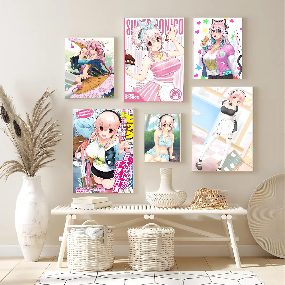 Autocollant Mural Super Mico Manga pour Décoration de Salon, Affiche Adhésive, Décor de Barrage, DIY