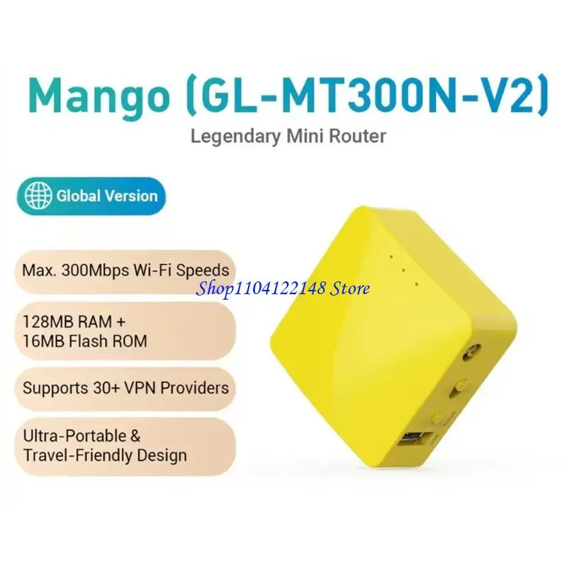 P9FA INet-MT300N-V2 Travel Router Featuring Simple Installation and WiFi Hotspot