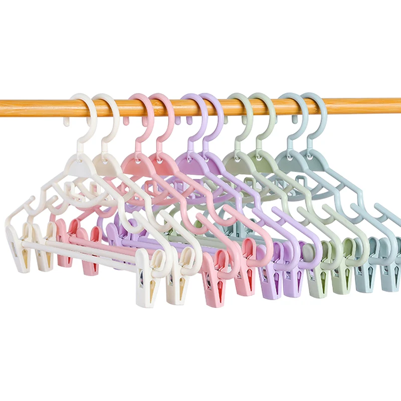 5/10PCS Multifunctional Clothes Hanger With Clip Set Of Hangers Space Saving Non-Slip Storage Women\'s Skirt Clothes Organizer