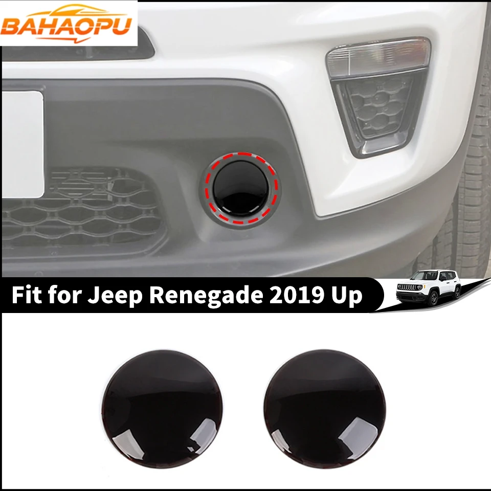 BAHAOPU Car Front Fog Light Lamp Decoration Ring Cover for Jeep Renegade 2019 2020 2021 2022 2023 2024 Up Exterior Accessories