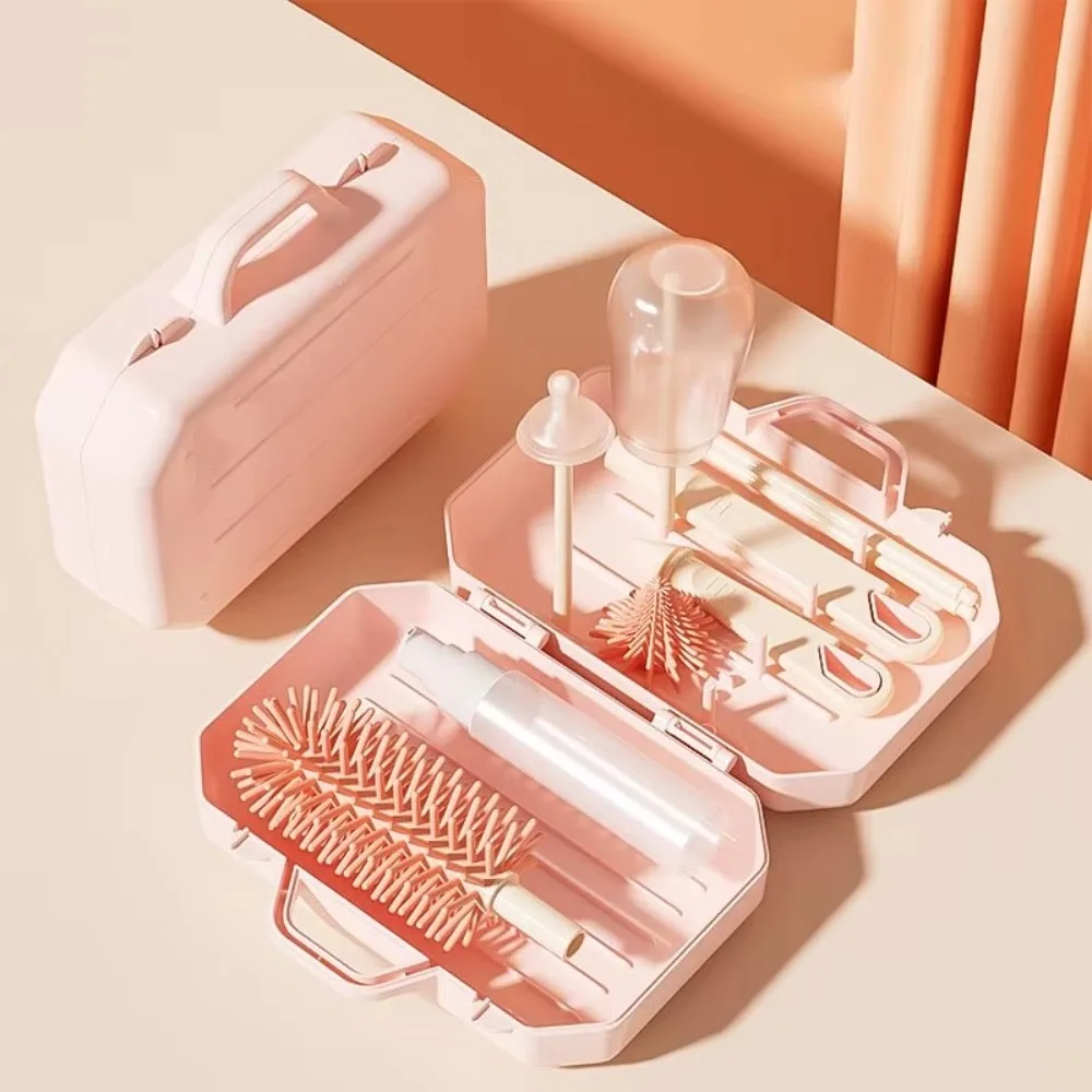 

Набор силиконовых щеток для бутылочек, легко чистящийся скребок для детских бутылочек, соска для мытья соломы, набор инструментов для сушки бутылочек 6 в 1, набор инструментов для чистки