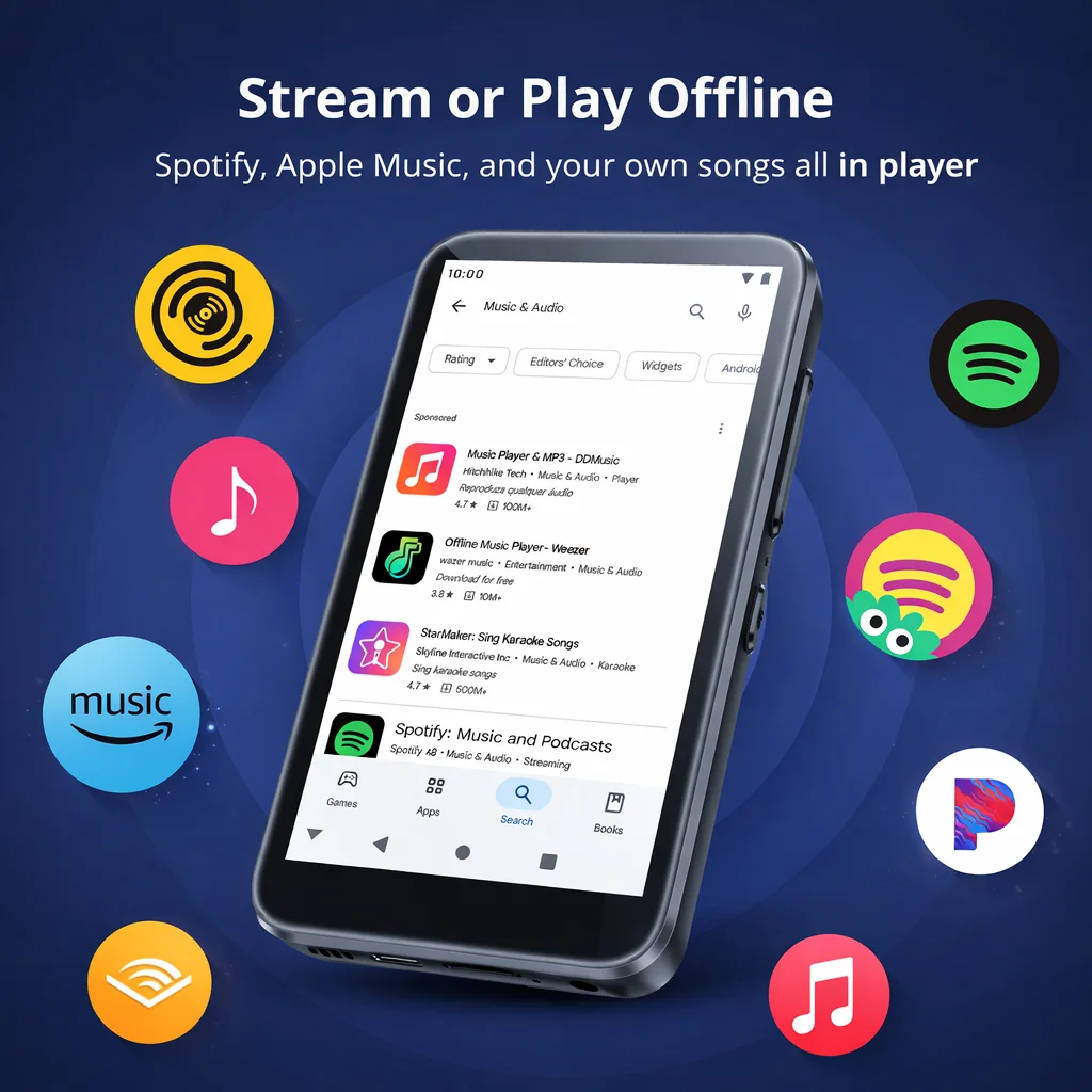 Picture 3: Android 13 MP3 Player with Bluetooth WiFi, Spotify Pandora, FM Radio, 4.02