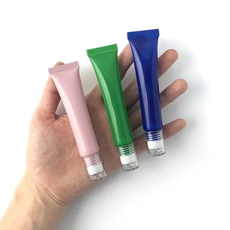10-200 pces 15ml 20ml 30ml vazio creme para os olhos rolo bola tubo cosméticos recipientes de mangueira macia espremer creme de cuidados com a pele tubo macio