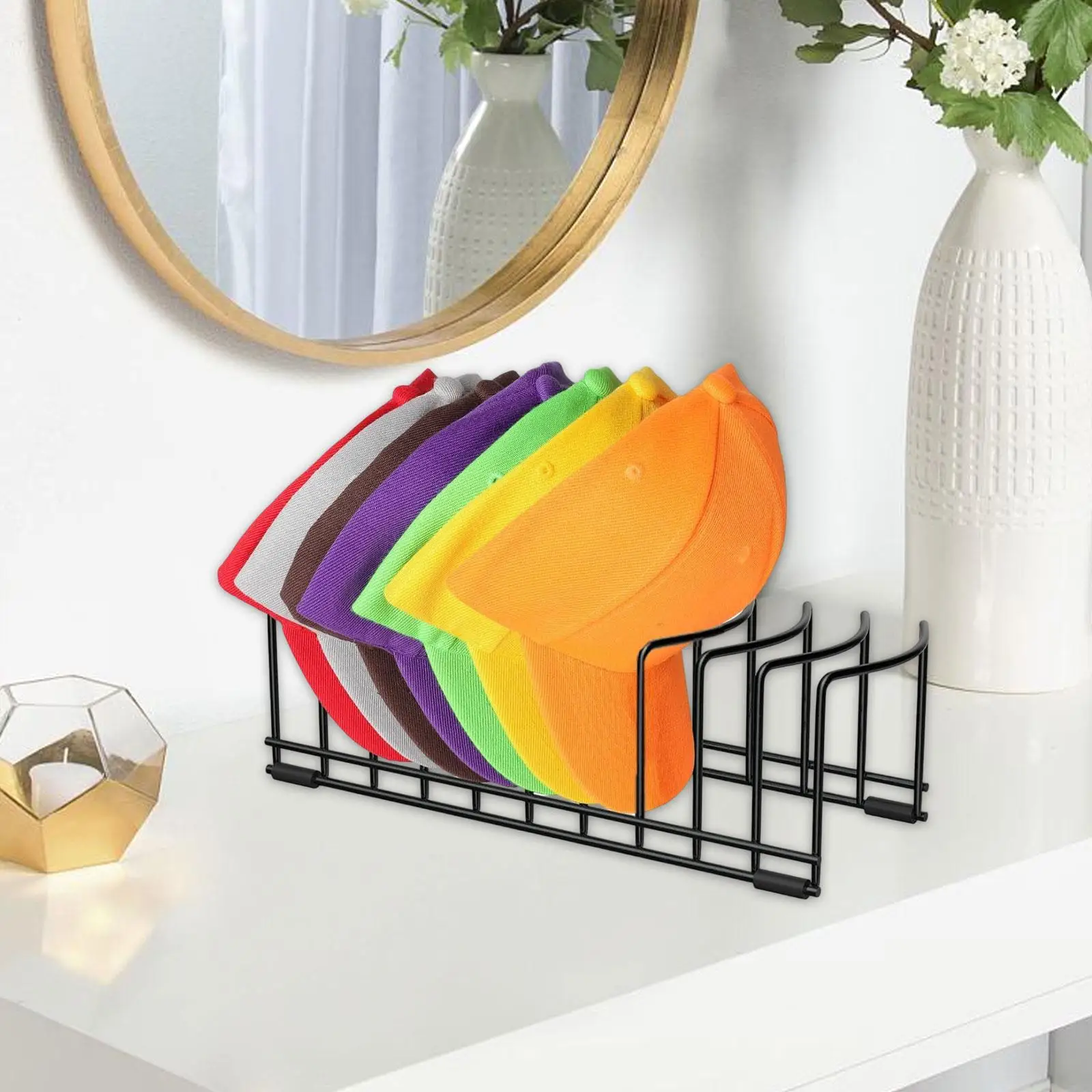 

Baseball Cap Display Rack Fathers Day Gifts Tabletop Baseball Cap Organizer for Shop Cloakroom Entrance Dresser Anniversary