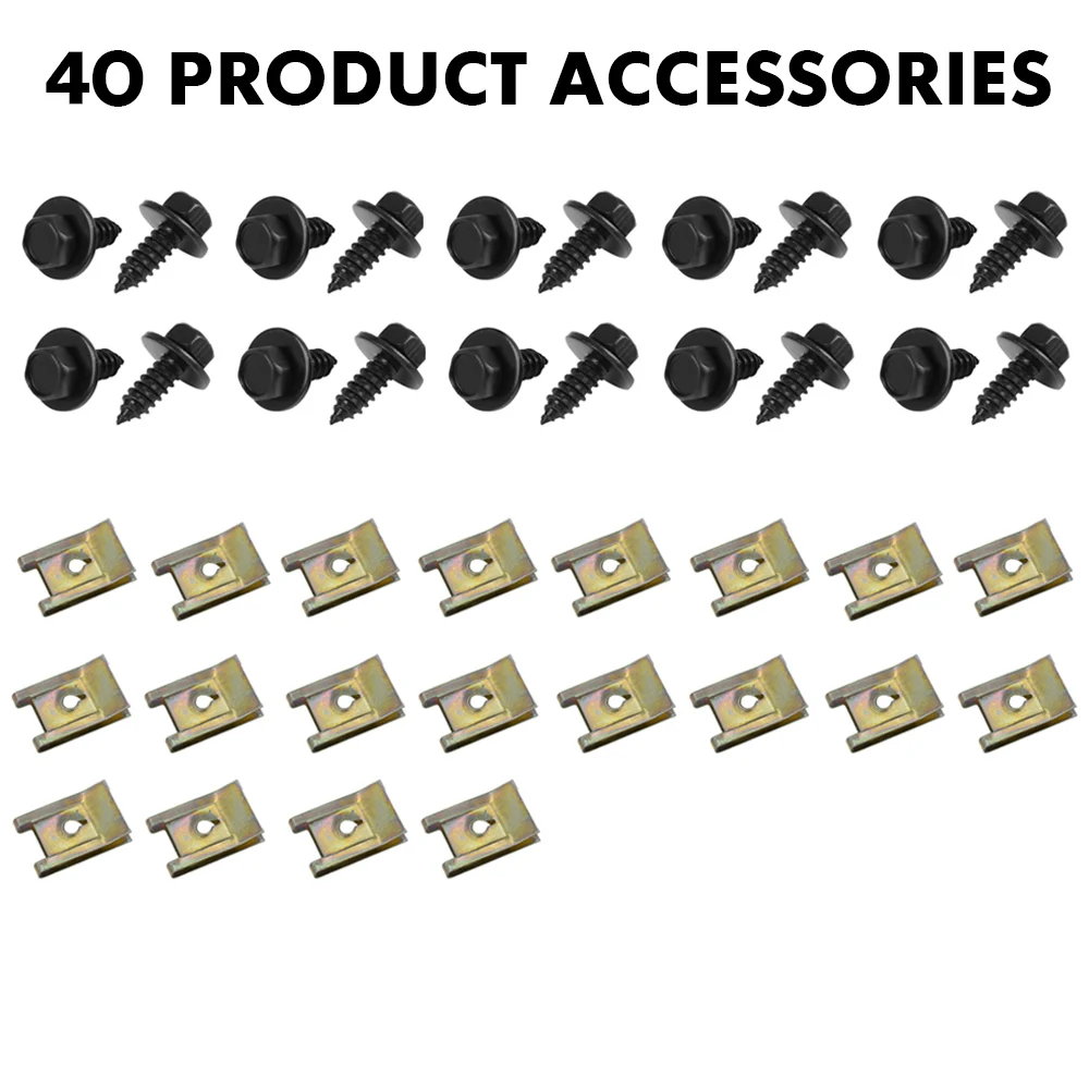 40pcs Chassis Engine Guard Metal Nut/Screw Washers U-shape Clip Car Fender Bumper Cross Head Screws For BMW F10 E46 E92 E90