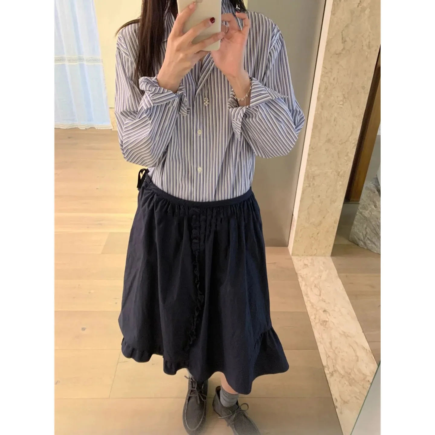 

Юбка-плиссе Spring 2026 Smoothmood из хлопка, свободного кроя, с крупными складками, для молодежи