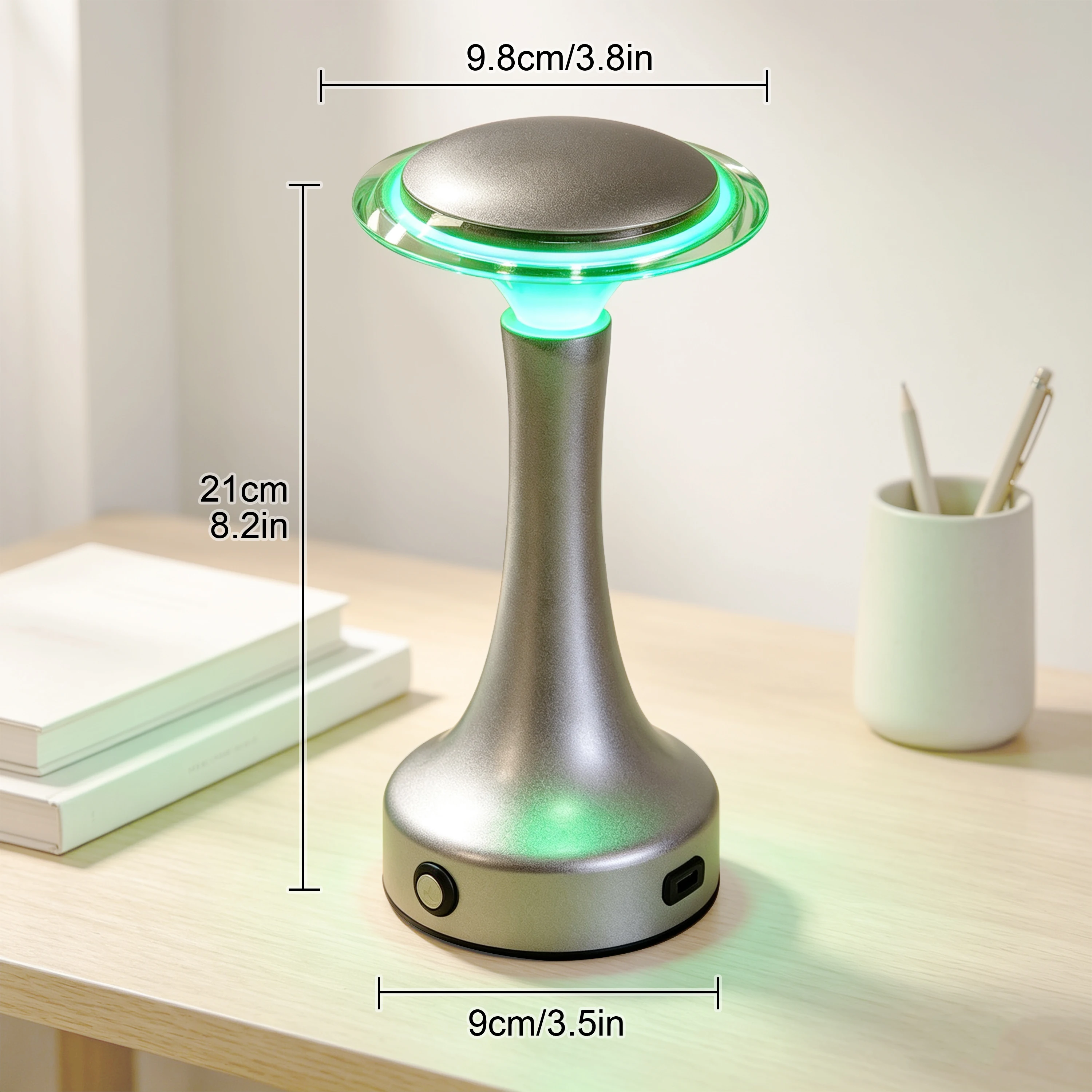 Busy Light Status Indicator for Office Desk Available in Red/Green Colors Acrylic Material Rechargeable Table Lamp