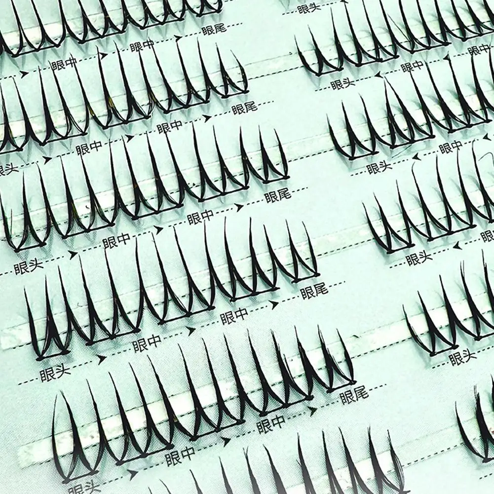 NEW 8-Row Glue False Eyelashes Segmented Nature Curling Up Light Extension Eyelashes Photogenic Girl Group Beauty Makeup Tool