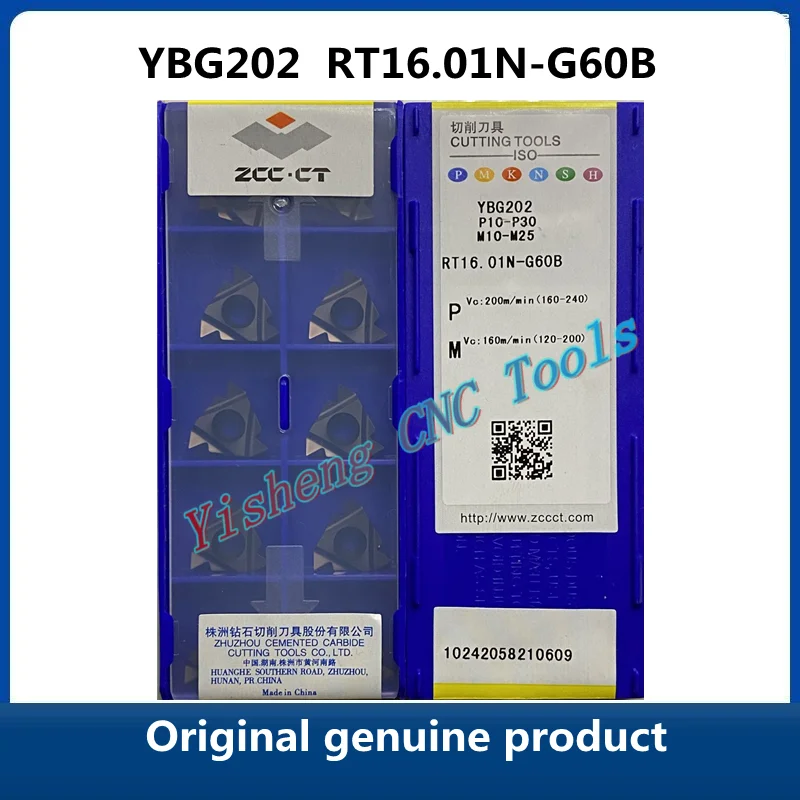 

Original genuine product ZCC CT RT16.01N-G60B YBG202 RT16.01W-G60B CNC Threaded turning tools Lathe Cutter Tools