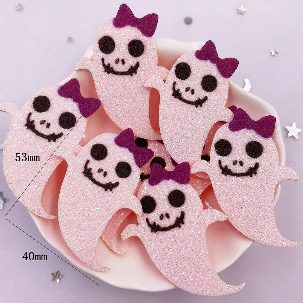 10pcs Glitter Felt Fabric Nonwovens Rainbow Cat Pumpkin Ghost Applique DIY Sewing Patch Halloween decor Supplie Accessorie Craft