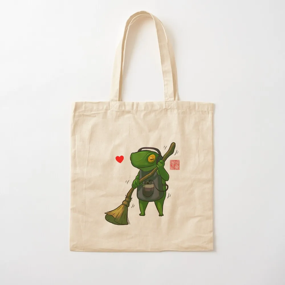 

sweeping housecleaning frog Tote Bag shopper bags Shopper handbag university shopper bag Large bags for women Canvas Tote Bag