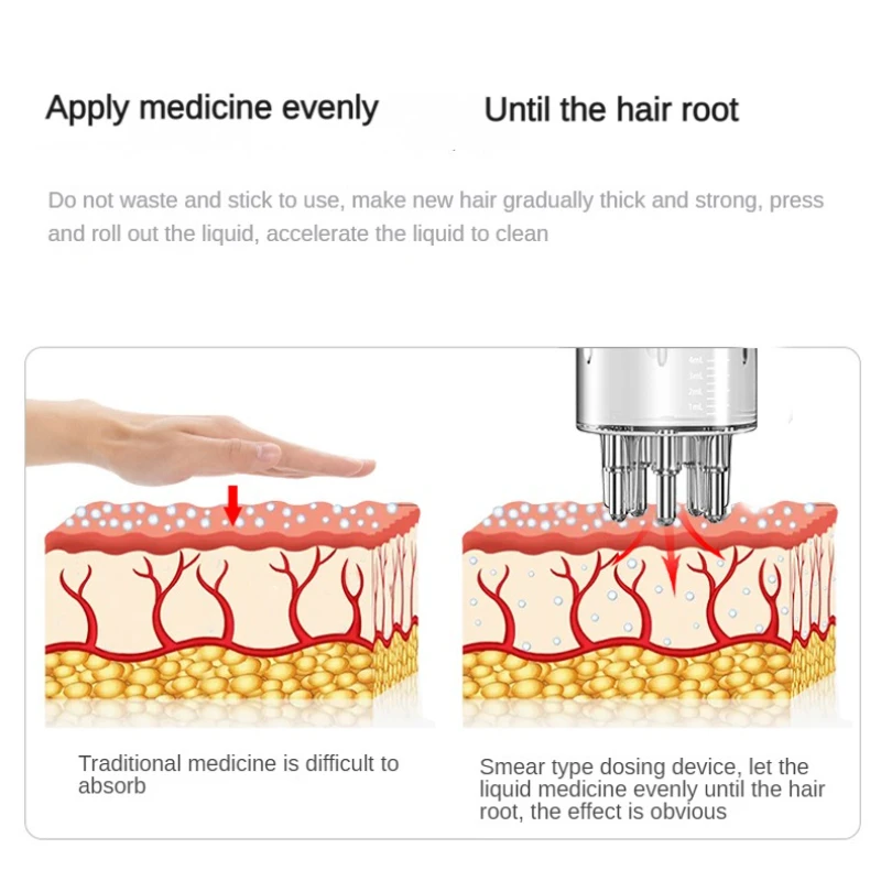 Pettine liquido applicatore del cuoio capelluto per il trattamento del cuoio capelluto olio essenziale massaggiatore guida liquido pettine olio