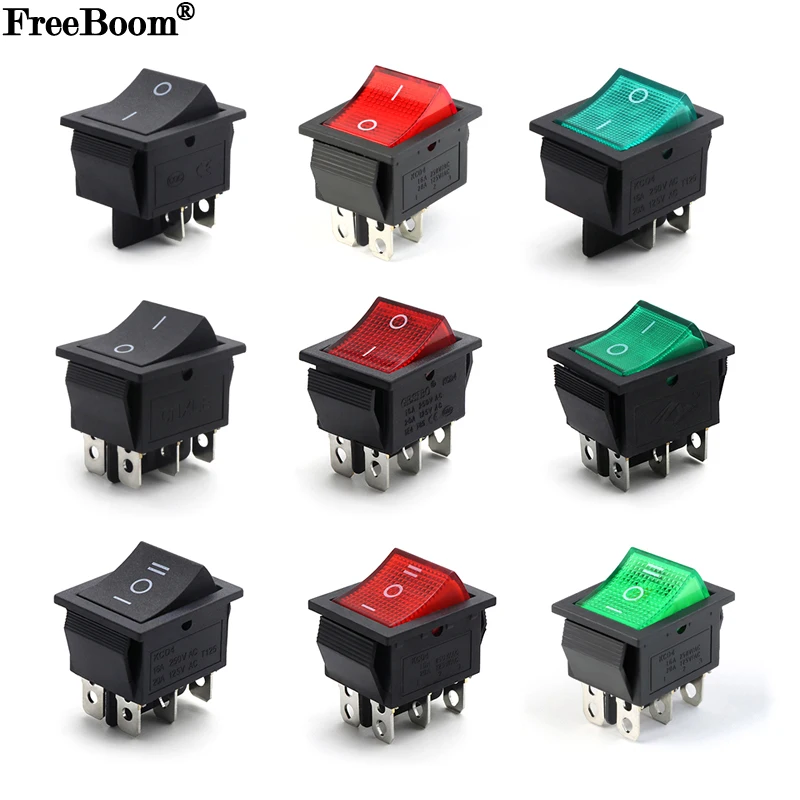 

1~100pcs Rocker Switch KCD4 Seiries Ship Type Electrical equipment 16A 250V / 20A 125VAC Push Button Boat Car Power Switches