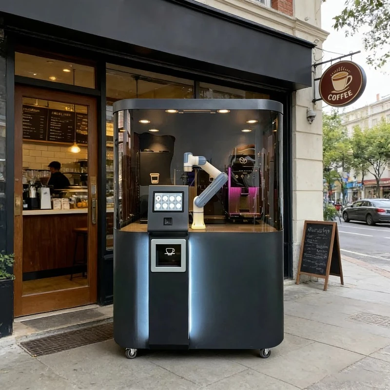 Customized Fully Automatic Robotic Coffee Vending Machine High Efficiency Commercial Coffee Robot For Cafe Shop