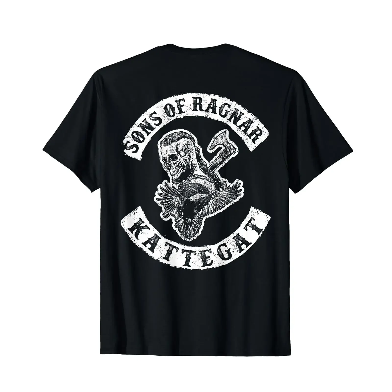 Sons of Ragnar Kattegat on Back T Shirt vintage Washed fashion Slightly designer clothes homme Unisex graphic streetwear