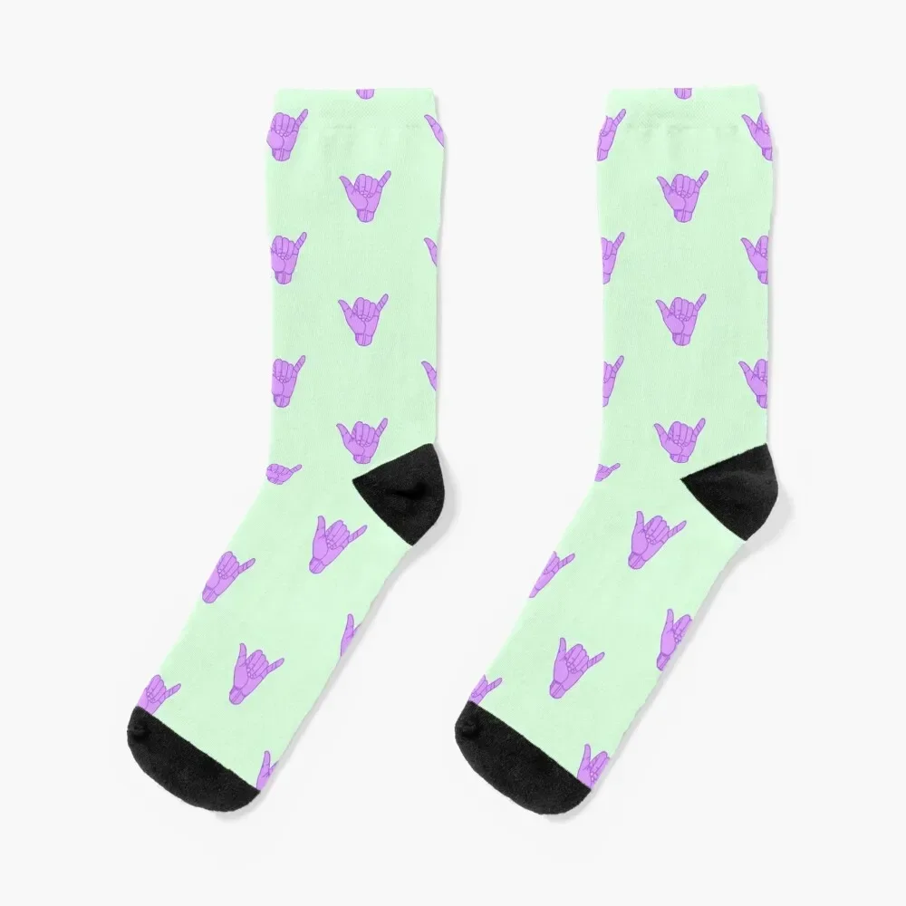 

Bright Orchid Shaka Socks designer brand Toe sports Crossfit Socks For Women Men's