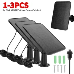 1-3PCS 10W 5V Solar Power Bank Solar Cell Panel Waterproof Micro USB with Rubber Plug for Blink XT/XT2/Outdoor Camera(3rd Gen)