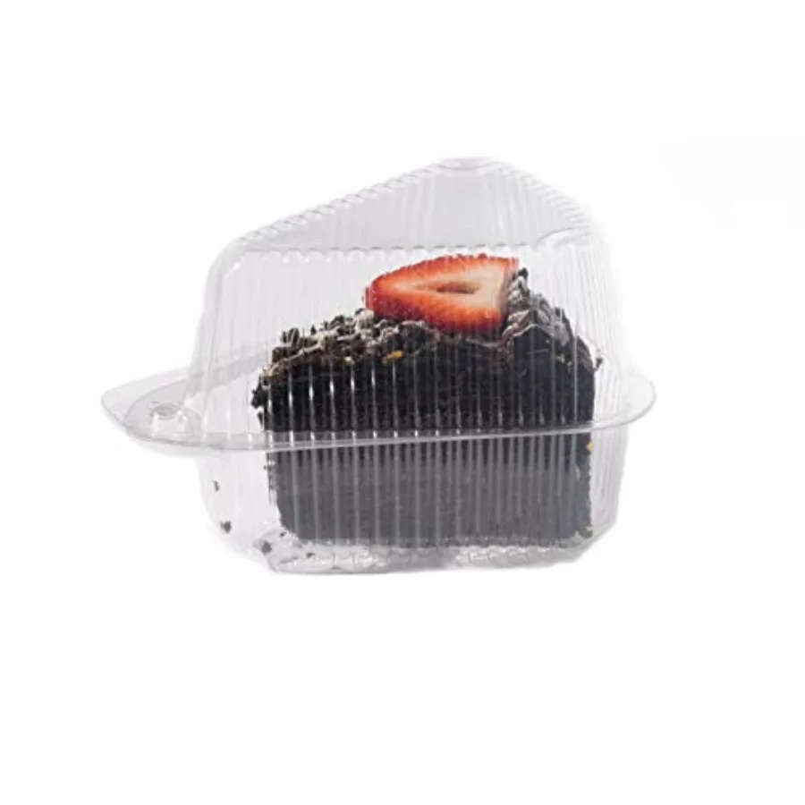 

Hinged Clear SingleSlice Pie Cake Cheesecake Container with High Dome Lid for Bakery Display and Takeout Ideal for Dessert Shop