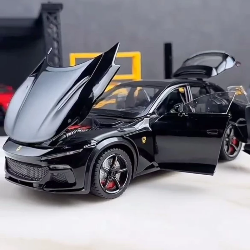 1:22 فيراري Purosangue FUV عالية محاكاة سبيكة سيارة نموذج ثابت الديكور الصوت ضوء نموذج لعبة طفل الهدايا