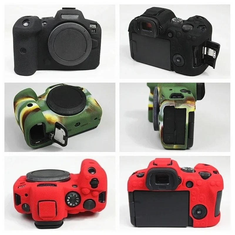 

Mirrorless Camera Rubber Silicone Case For Canon EOS R5 R6 II EOSR5 EOSR6 R6 Mark II Body Cover Protector Frame Skin