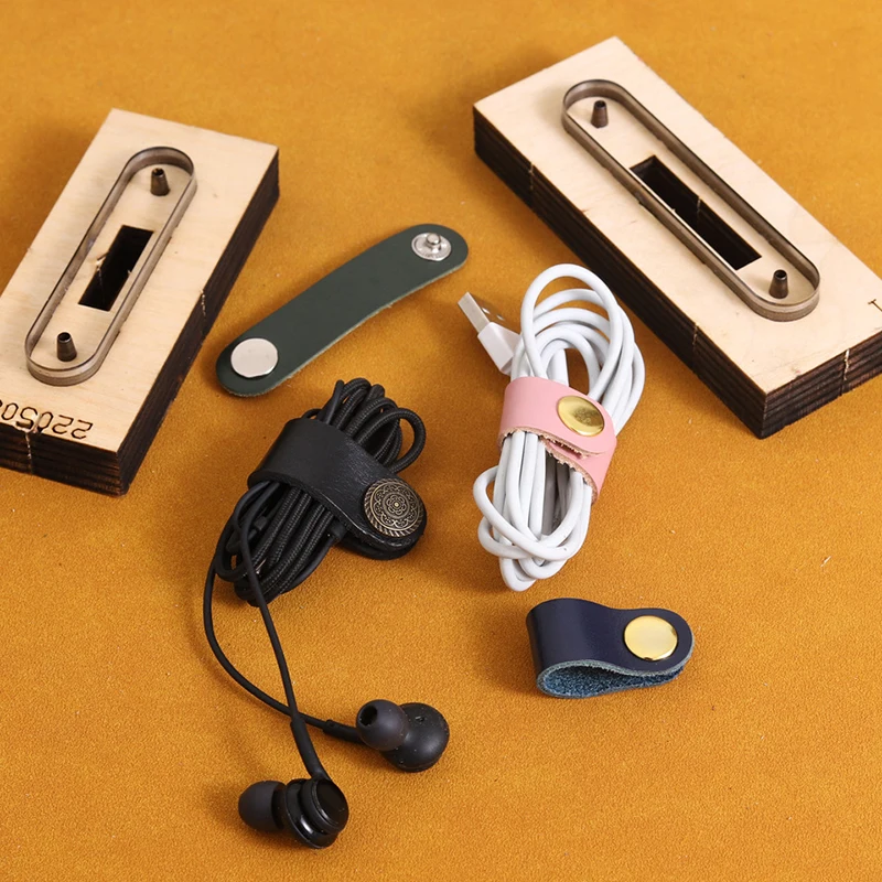 1Pcs Leather Craft Template Cutter Data Line USB Cable Earphone Wire Organizer Storage Buckle Die Cutter Knife Mould