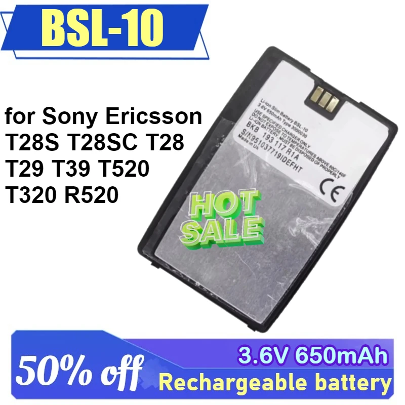 

BSL-10 650mAh Battery for Sony Ericsson T28S T28SC T28 T29 T39 T520 T320 R520 BUS-11 Communication Device Battery