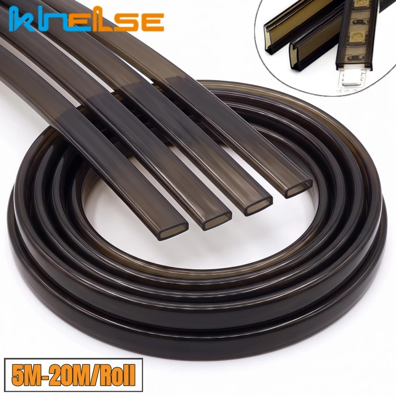 5m-20m Schwarze/Weiße LED-Neon-Silikonröhre mit wasserdichter Schutzabdeckung für 5050 WS2811 WS2812 flexible LED-Streifen-Diffusoren