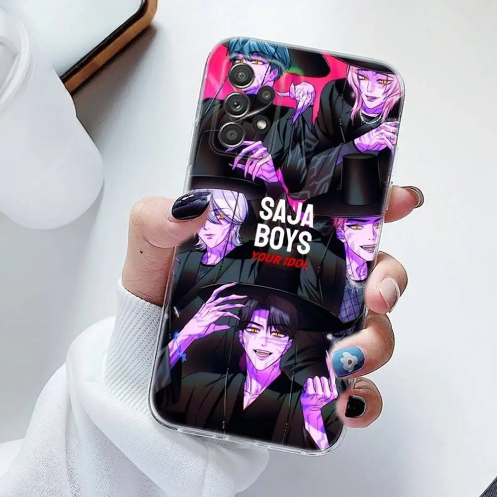 BABY SAJA kpop H-hunters Cat Phone Case Silicone For Samsung S30,23,21,22,20 FE lite,S10,9,PIus Note20ultra Soft Transparent