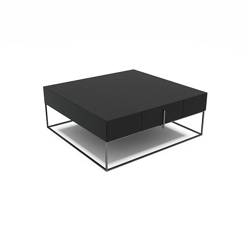 Luxury Center Coffee Tables Makeup Unique Black Low Square Table Designer Cabinets Night Bar Table Basse Living Room Furniture