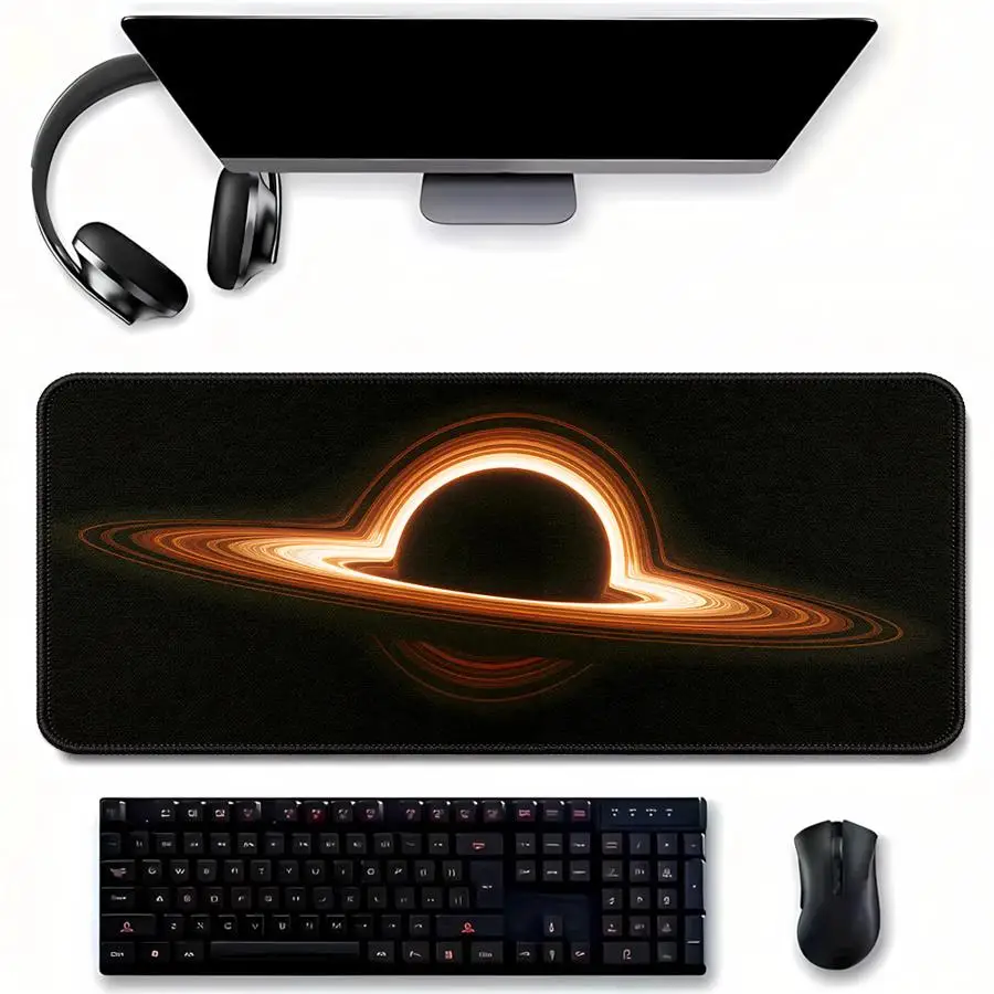 

Orange Black Hole Space Waterproof Mouse Pad Game Console Pad Desk accessories Computer Laptop Pad Keyboard Mouse Pad office Pad