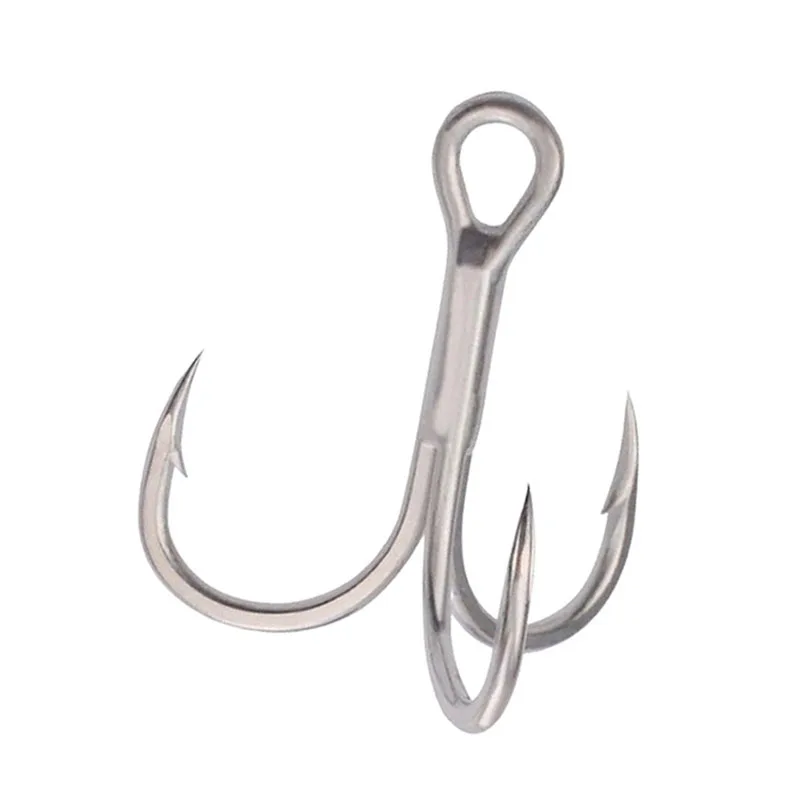 100pcs 3x Strengthen Treble Hooks With Feather Fishing Hook Blood Trough Fishhooks Tackle Accessary Metal Jig Assist Hook