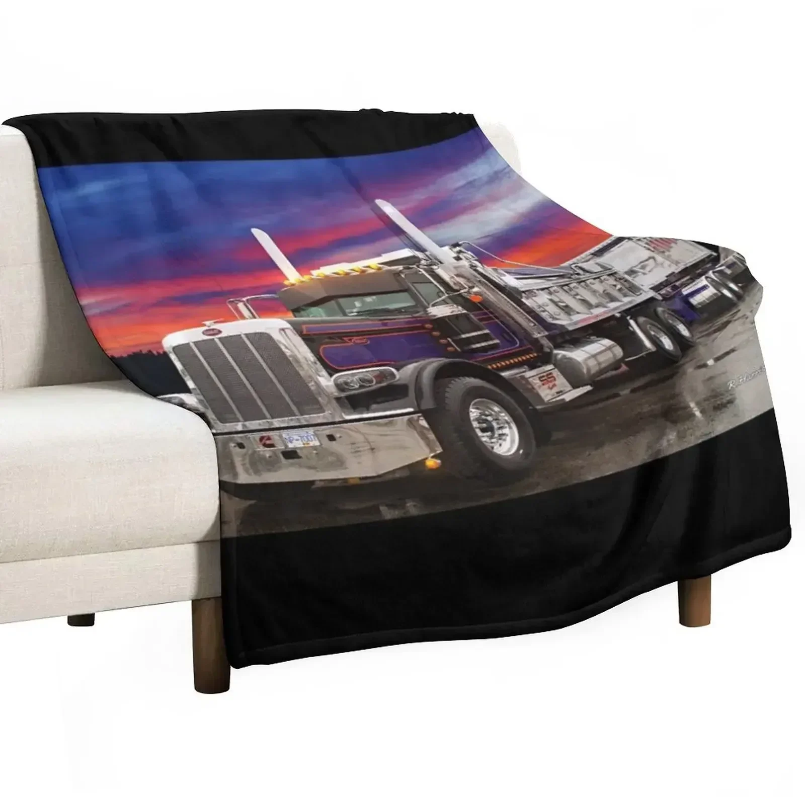 

Truck and Transfer Purple Skies Throw Blanket Sofa Quilt Thins Blankets