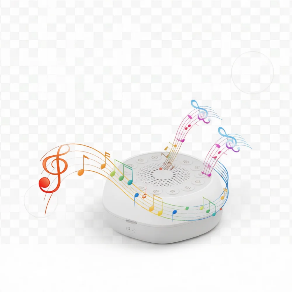 White Noise Soothing Machine For Baby Sleeping Nursery Night Light Portable Music Player Compact Travel Relaxation Aid