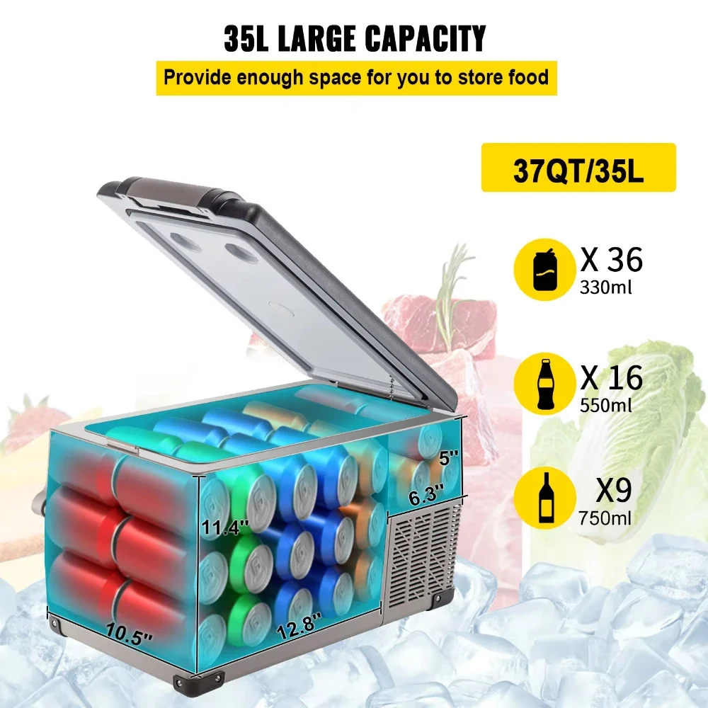 Dual Zone for Home Outdoors Camping Traveling Use 32L/42L Car Refrigerator Portable Fridge Freezer Cool Box Car Refrigerator