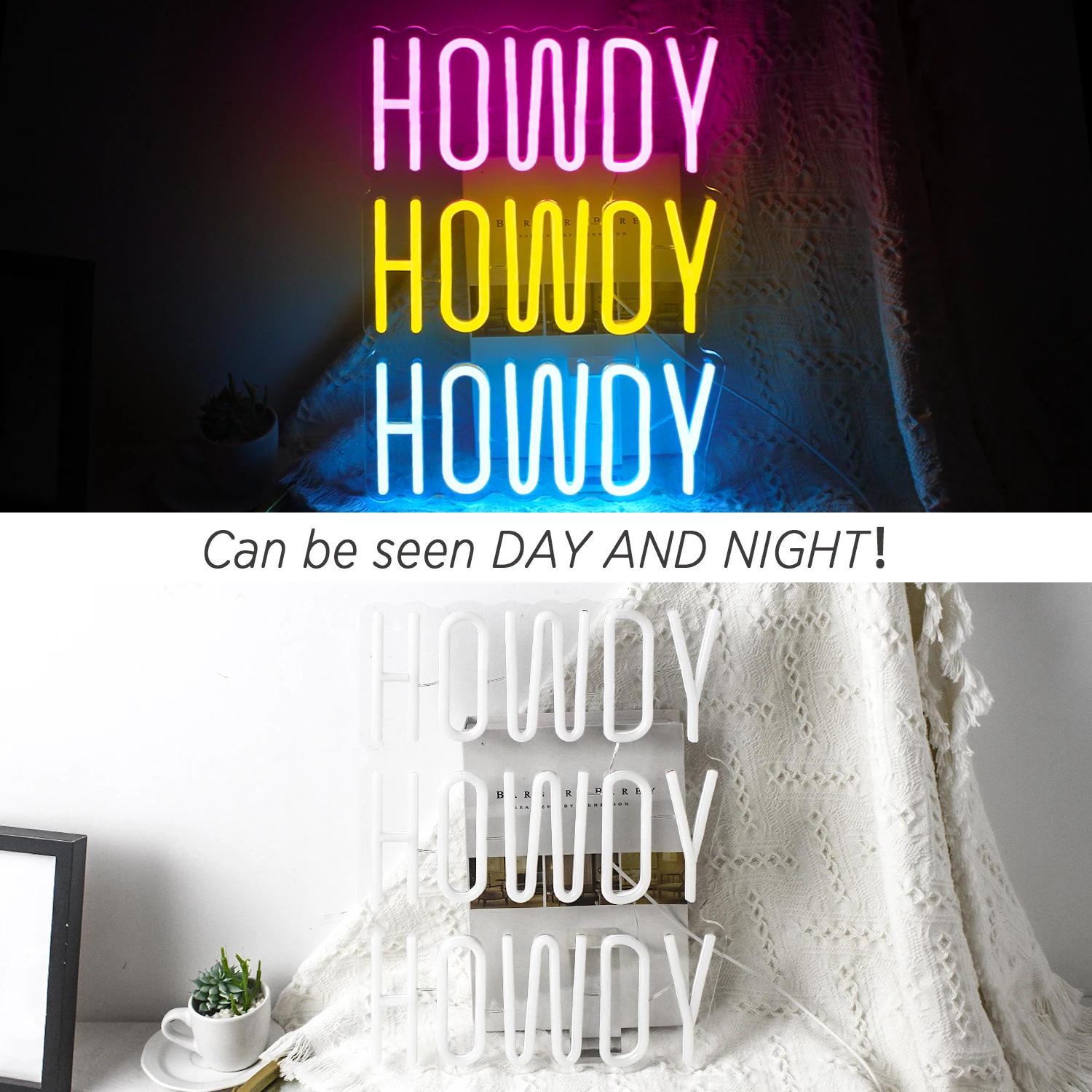 Colorful Howdy Led Neon Signs USB Powered Room Wall Decor For  Bar Birthday Party Wedding Party Beauty Store Window Decor