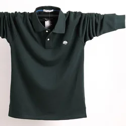 2024 nowa męska koszulka POLO, męska business casual, bawełna, jesień, długie rękawy, duży rozmiar klapy POLO, duży rozmiar 5XL 6XL