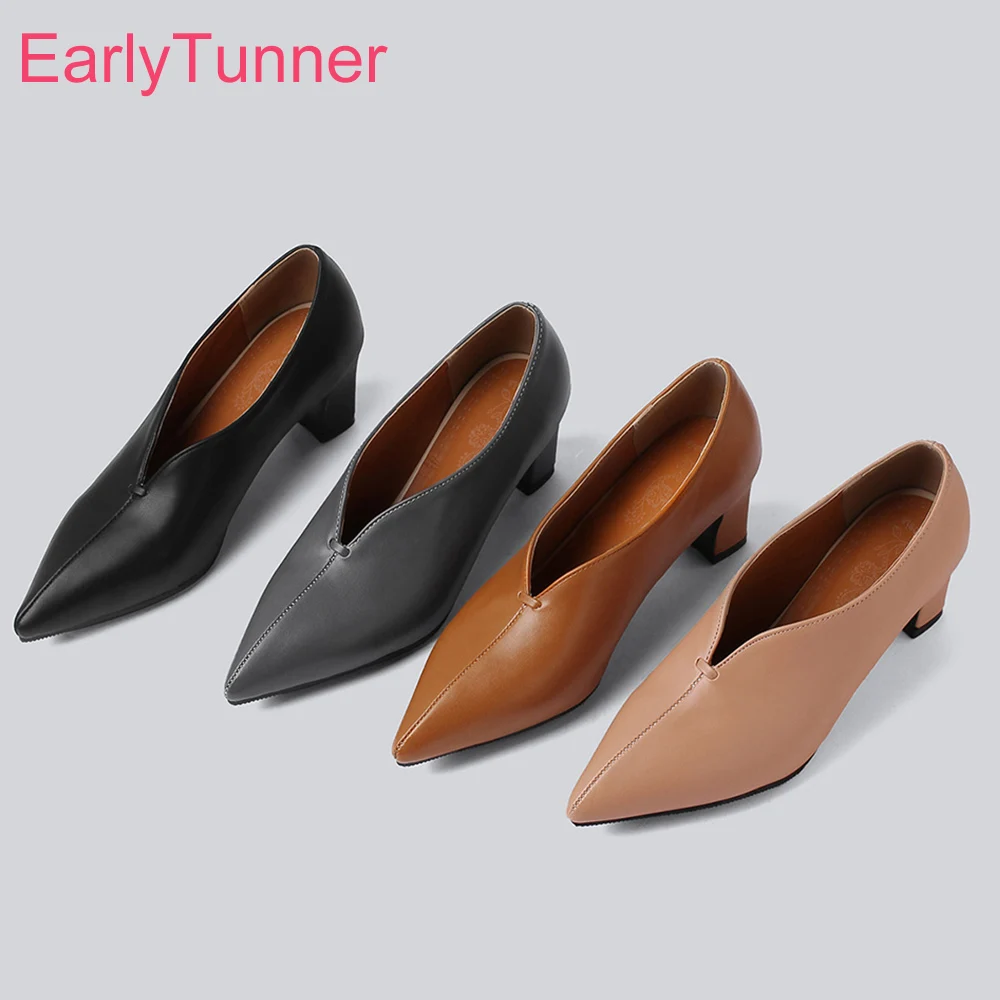 Hot  Brand New Sexy Apricot Brown Women Formal Pumps 2 inch High Heels Lady Nude Shoes ES196 Plus Big Small Size 10 28 43 46