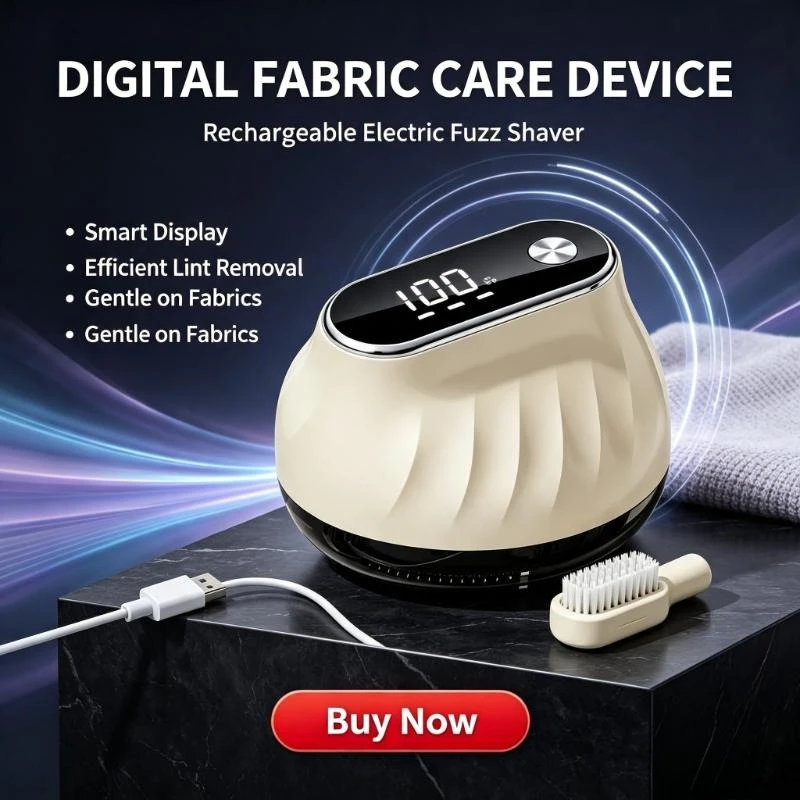 Smart Digital Display Fabric Shaver 6-Leaf Blades Floating Cutter Head Dual Speed Lint Remover Rechargeable Clothes Fuzz Trimmer