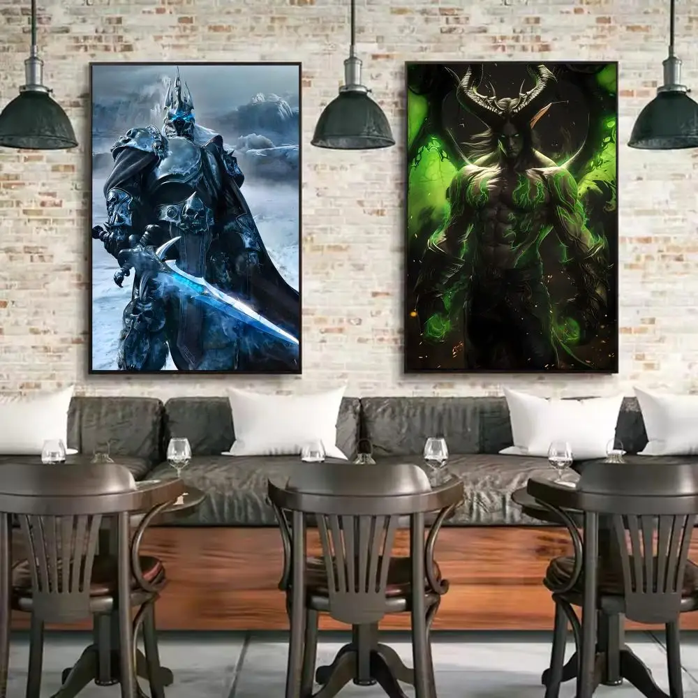 أنيمي W-World Of W-Warcraft Wow ملصق ورقي طباعة غرفة المعيشة المنزلي غرفة نوم مدخل بار مقهى الفن اللوحة الديكور #5