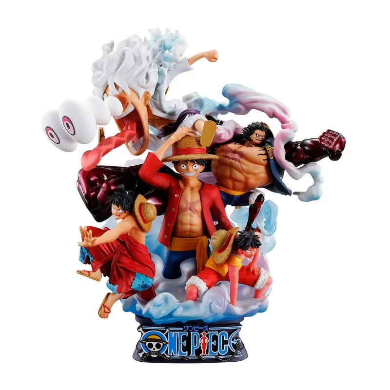 Mega House Genuine Petitrama ONE PIECE Anime Figure LOGBOX RE BIRTH 02 Monkey D. Luffy Action Toys Kids Gift Collectible Model